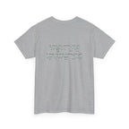 Korean Phrase Tee "When Autumn Comes I Think of You" | Fairy Light Lettering | Sage Green Graphic | Unisex Fall Shirt | Korean Phrase Script Tee | White T‑Shirt with Silver Hangul Text