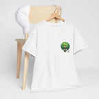 Cute Chibi Character T-Shirt | Big Green Hair Girl with Cat | Kawaii Anime Art Tee | Unisex | Green Curly Hair Girl Tee | Cute Cartoon Girl