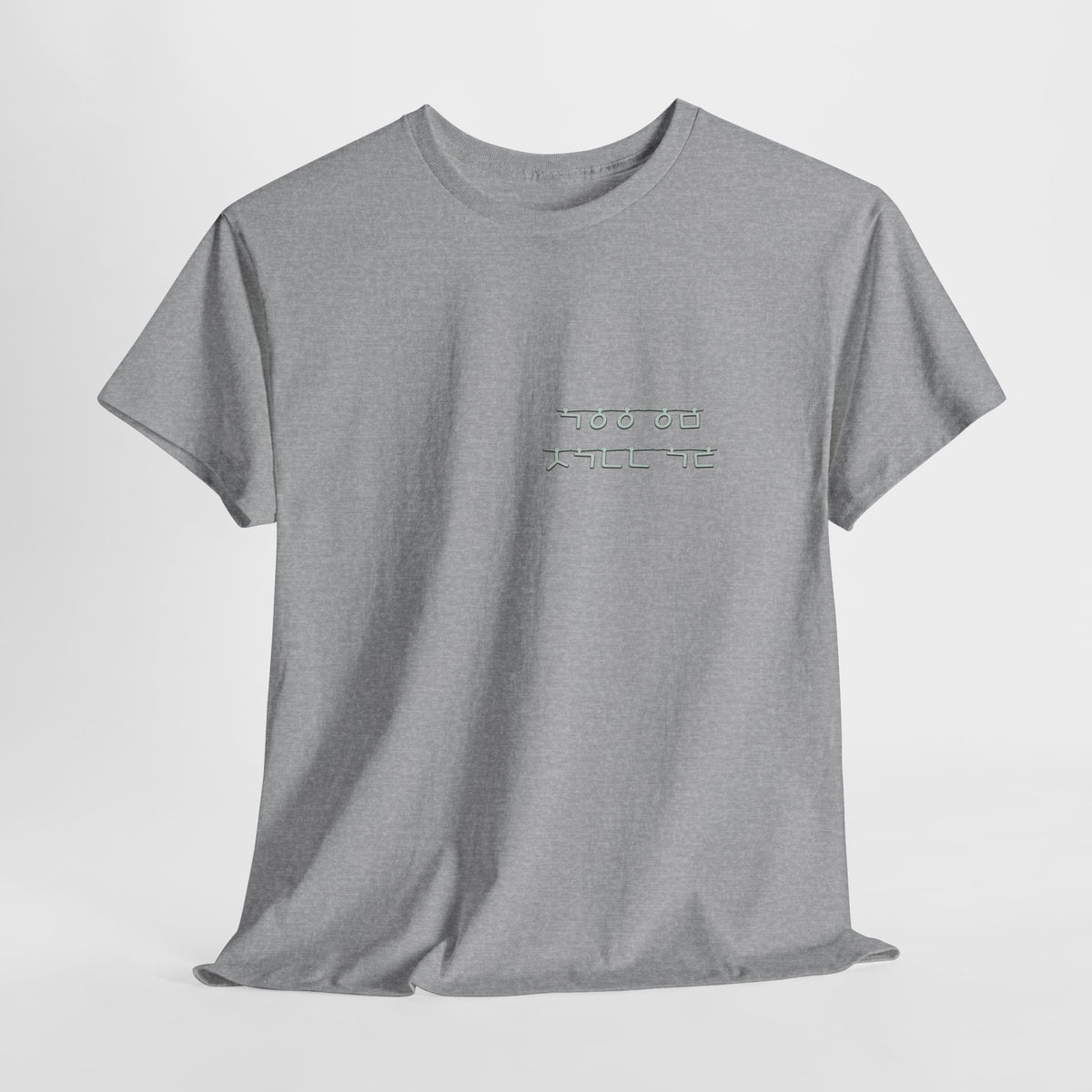 Korean Phrase Tee "When Autumn Comes I Think of You" | Fairy Light Lettering | Sage Green Graphic | Unisex Fall Shirt | Korean Phrase Script Tee | White T‑Shirt with Silver Hangul Text