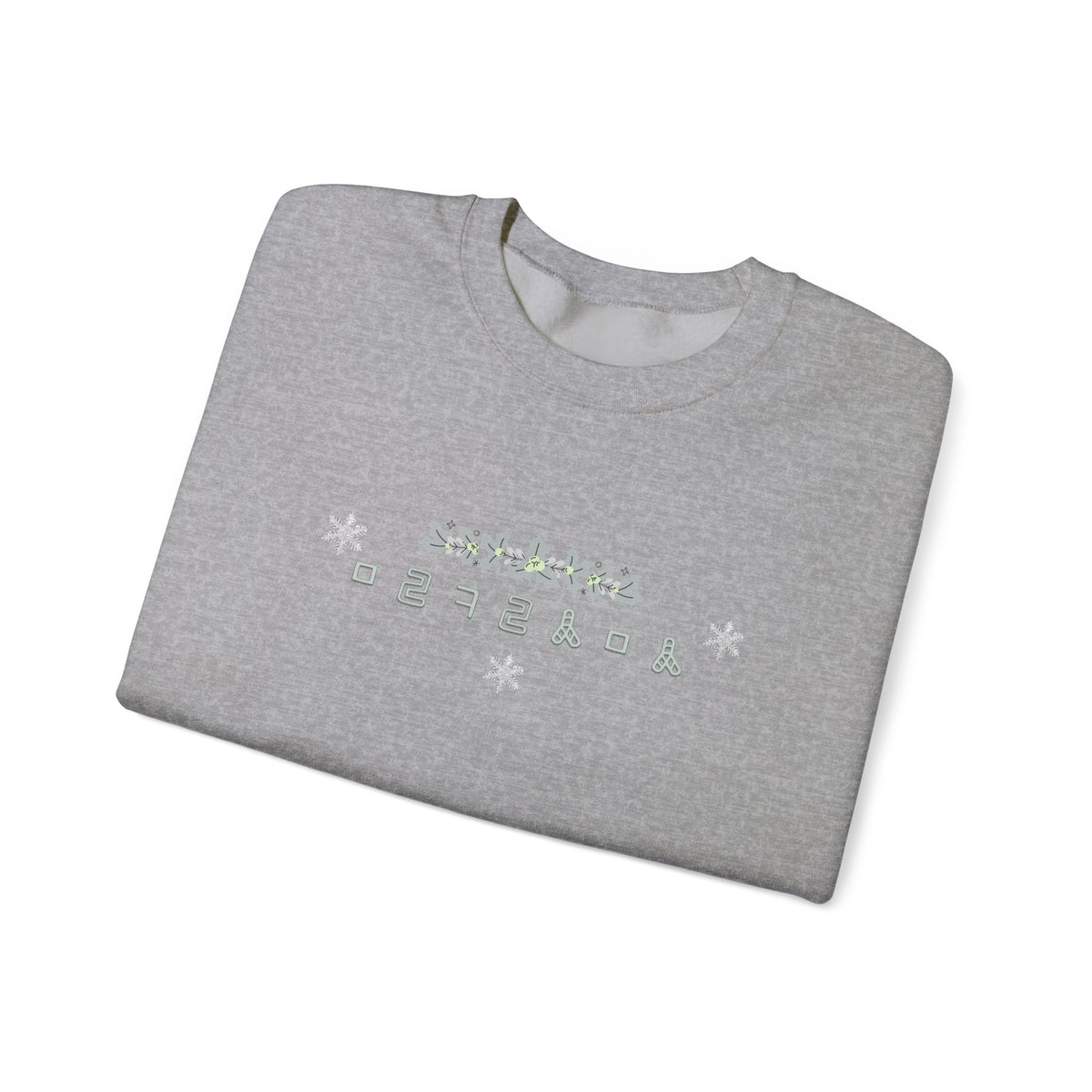 Korean Merry Christmas Sweatshirt | Hangul Initials Front & Back Print | Holly & Snowflake Crewneck | Minimal K-Culture Holiday Gift