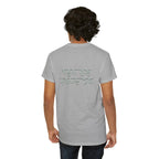 Korean Phrase Tee "When Autumn Comes I Think of You" | Fairy Light Lettering | Sage Green Graphic | Unisex Fall Shirt | Korean Phrase Script Tee | White T‑Shirt with Silver Hangul Text