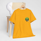 Cute Chibi Character T-Shirt | Big Green Hair Girl with Cat | Kawaii Anime Art Tee | Unisex | Green Curly Hair Girl Tee | Cute Cartoon Girl