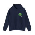 Green Hair Chibi Girl | Cute Anime Character | Kawaii Cat Companion Graphic | Unisex | Green Curly-Head Character Hooded