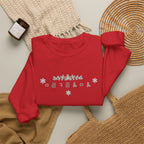 Korean Merry Christmas Sweatshirt | Hangul Initials Front & Back Print | Holly & Snowflake Crewneck | Minimal K-Culture Holiday Gift