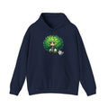 Green Hair Chibi Girl | Cute Anime Character | Kawaii Cat Companion Graphic | Unisex | Green Curly-Head Character Hooded